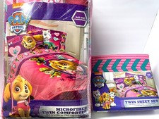 NICKELODEON Paw Patrol SKYE Girls Pink Twin Comforter  SheetsSet FlatFitted4Pcs