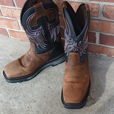 Justin WK2104 Steel Toe EH SD Work Boots Men's 10.5 EE Extr Wide only wore 1 day