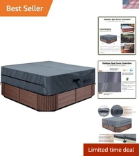 Heavy-Duty Waterproof Hot Tub Cover 85''x85'' Dark Gray - Durable & UV Resistant