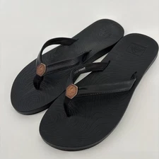 Reef Zen Love Flip Flop Sandals Women’s Size US 8  EU 38.5 Solid Black Beach