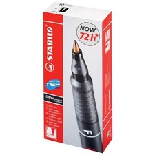 10 X Black Indelible Marker Stabilo Ohpen 0.7Mm Pen