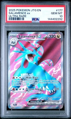 2025 Pokemon Journey Together Salamence EX Ultra Rare #177 PSA 10 GEM MINT