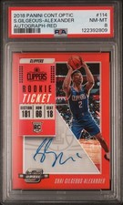 2018 Contenders Optic #114 Shai Gilgeous-Alexander Rookie Ticket Red /149 PSA 8