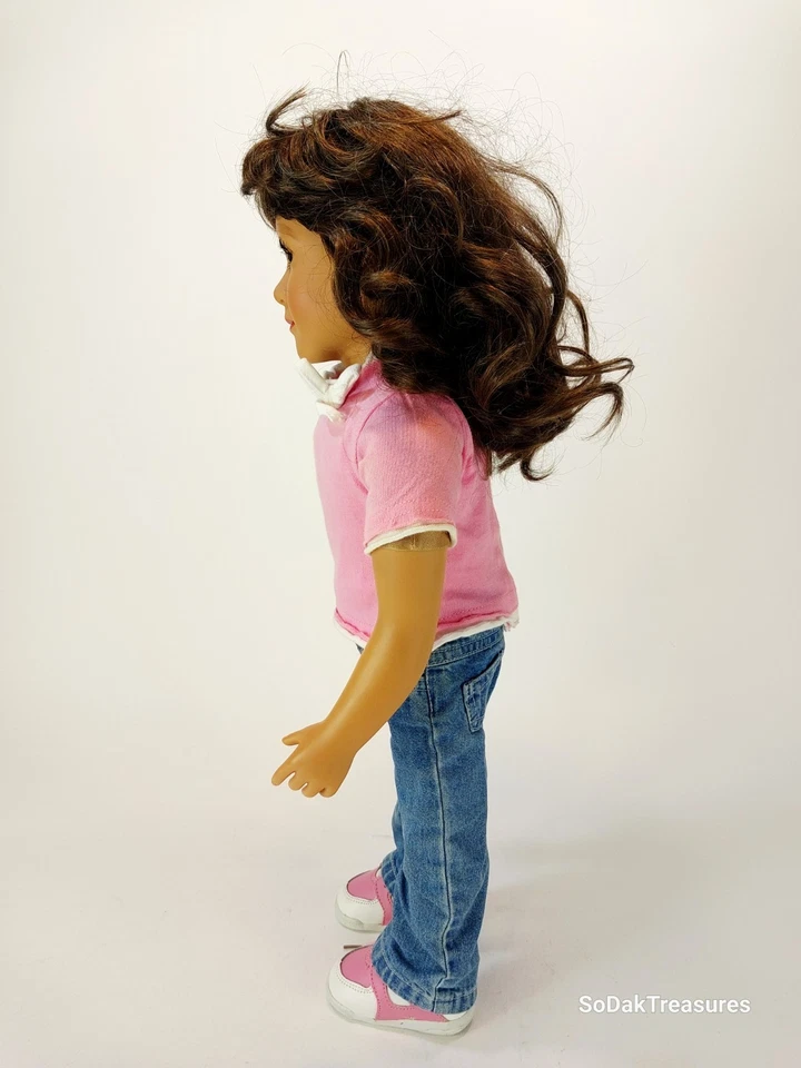 MY TWINN 23" Inch Poseable Doll Brown Hair Green Eyes w/ Clothes - Image 3 of 4