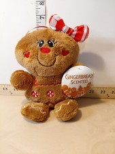 GINGERBREAD GIRL STUFFED PLUSH 7 IN RED BOW P...