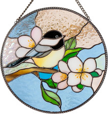 Gift Birds Handmade Chickadee Stained Glass Suncatchers Genuine Stained Glass Wi