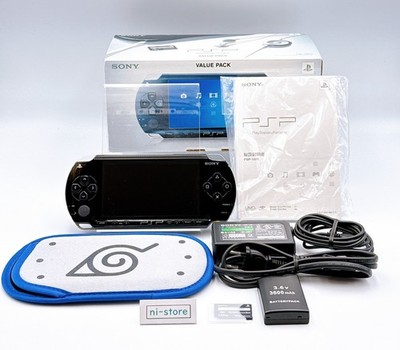Sony PSP-1000 Black Console in Box Region free w/NARUTO Pouch, 32MB - Excellent
