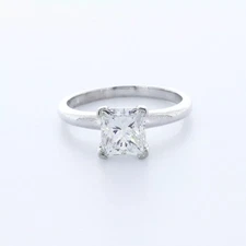 Solitaire Engagement Ring Platinum 1.17 Carat Princess Lab-Grown Diamond F VS1
