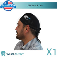 Black Scrub Cap 59cm Washable Head Coverage Dental Surg1cal Procedures