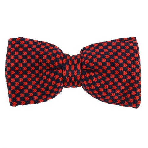 Noeud papillon marine motifs carrés marine ton sur ton | Cotton Park