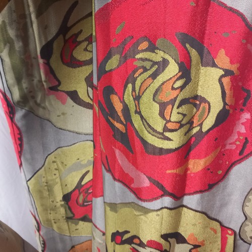 Handgefertigte Blumen Vorhänge Ösen Design Lebendiges Rosenmuster 68 B x 105 L Zoll - Bild 11 von 16