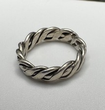 Vintage Sterling Silver 925 Uniquely Braided 4mm Sz 3.25 Band 2.6g