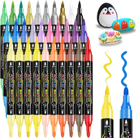 Winsons Acrylstifte 30 Farben, Doppelspitze, Permanent Marker, Ungiftig, Schnell