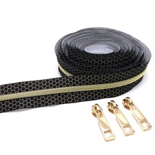 #5 Zippers by the Yard Gold Nylon Coil Long Zippers for Sewing Zipper Tape 5 ...