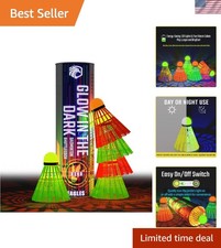 Durable Nylon Night Glow Badminton Shuttlecocks - Multicolor 5, 10, 11 Pack