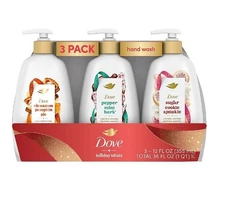 Festive Limited Edition Hand Wash Pack 3 Scents Pumpkin Spice Sugar Cookie Pe...