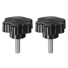 2pcs Star Knobs M8 x 25mm 304 Stainless Steel Stud 46mm 6-Star Head Thumb Screw