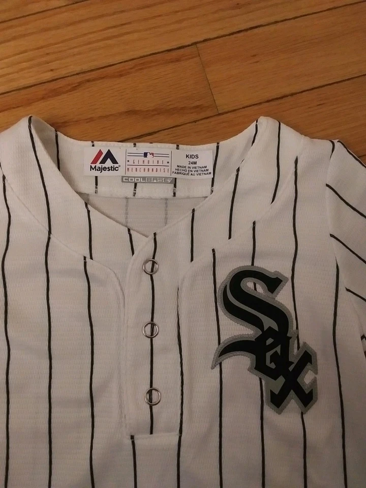 Camiseta deportiva de una pieza Chicago White Sox MLB Majestic Cool Base recién nacido 24M Foto 2 de 4