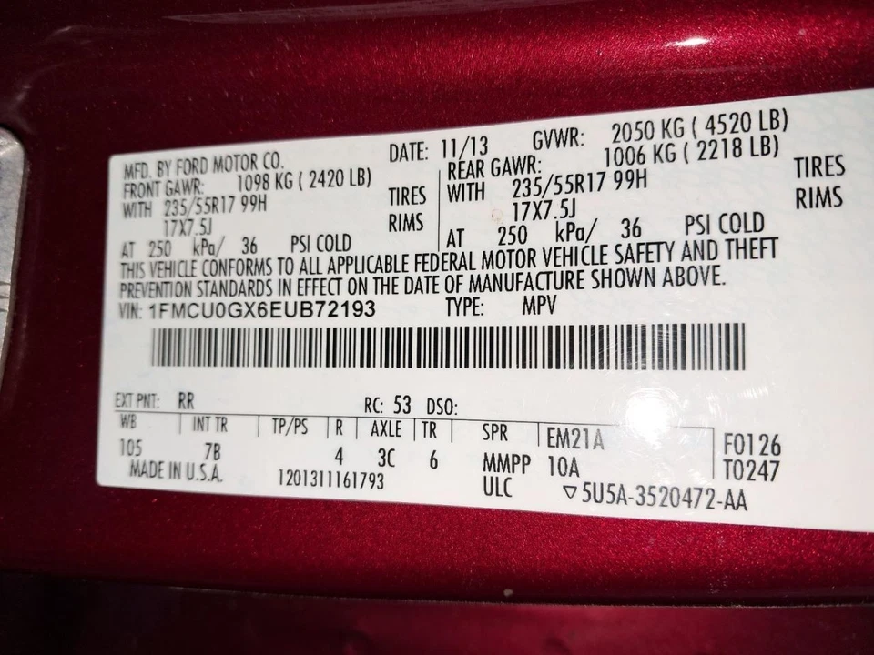 2014 Ford Escape A/C Compressor 1.6L Used OEM 113K Miles - C25804 - Image 2 of 4