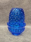 Fenton blue hobnail vintage glass fairy lamp ~ AS-IS tiny chip ~ read and look ~ — photo 3