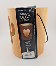 Nordic Wooden Lamp Cactus Cutout With Handle And Glass Holder & Apple Candle