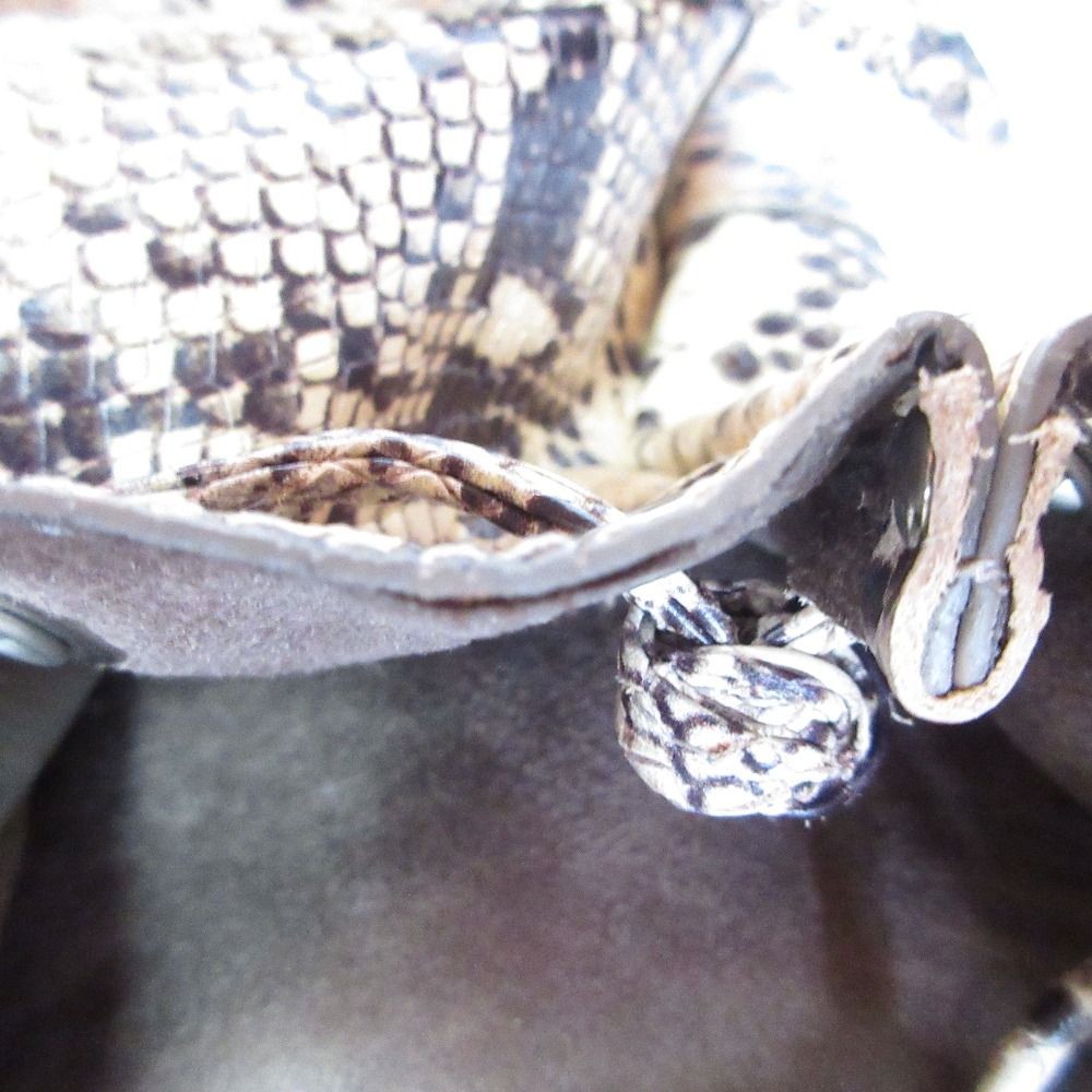 Marco Masi Python Pattern Drawstring Bag Beige La… - image 13