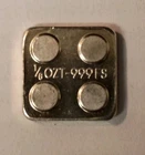 Stackable 1/8 Oz .999 Fine Silver Monarch Building Block Lego Bar