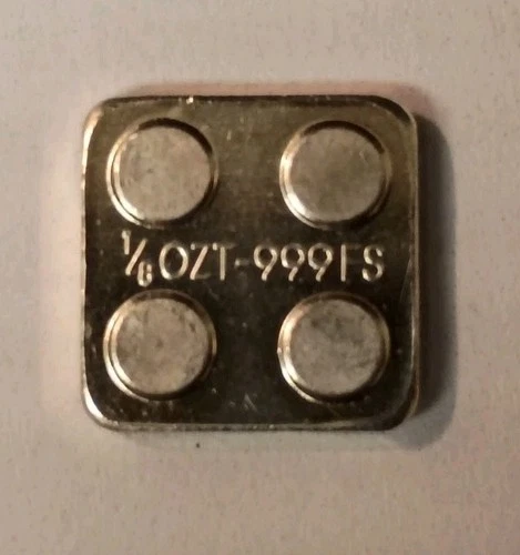 Stackable 1/8 Oz .999 Fine Silver Monarch Building Block Lego Bar