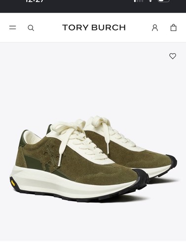 Tory Burch Trainer Sneaker Suede In Olive. Women’s Size 8