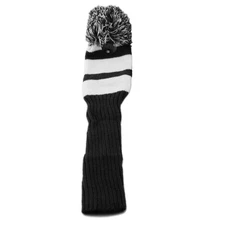 New Diamond Tour Golf Vintage Pom Pom Hybrid Headcover Black/White