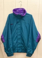 Vintage Columbia Bugaboo Jacket Ski Retro Teal and Purple Mens L Winter coat