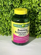 Spring Valley Women's Health Evening Primrose Oil Softgels, 1000mg, 75 Count..+