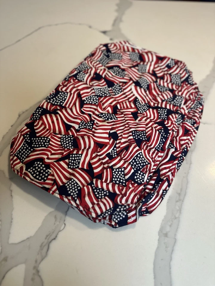 American Flag Quilted Table Placemats Set of 5 Patriotic Fabric Placemats Clean - Image 2 of 4