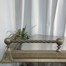 Antique Brass Fire Fender Fireplace Kerb Surround 130x44x14cm Extendable