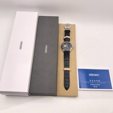 Seiko Automatic Navy Dial Presage SARY155 Men's Watch Leather Strap Used