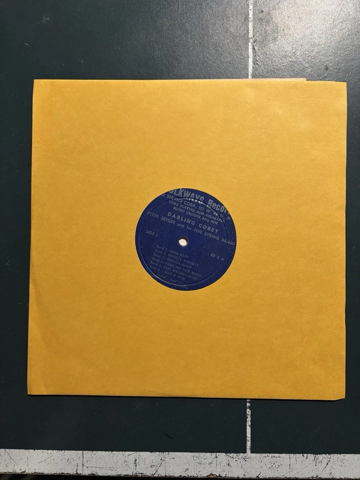 Peter Seeger – Darling Corey LP 1950 Folkways FP 3 Alan Lomax Folk Banjo VG - Image 4 of 4
