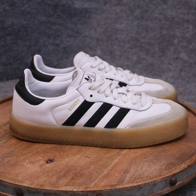 Adidas Sambae Women's Size 8.5 US White Black Gum Leather Sneakers Shoes IG5744