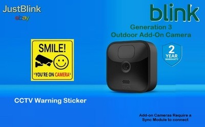 Blink Outdoor 1080p HD Wireless Add-On Überwachungskamera - 2 Jahre Garantie + CCTV