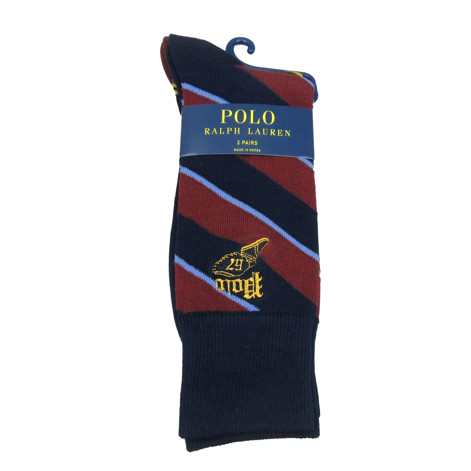 Polo Ralph Lauren Repp-Stripe Trouser Socks Mens Size 6-12.5 (2 PAIRS) NEW