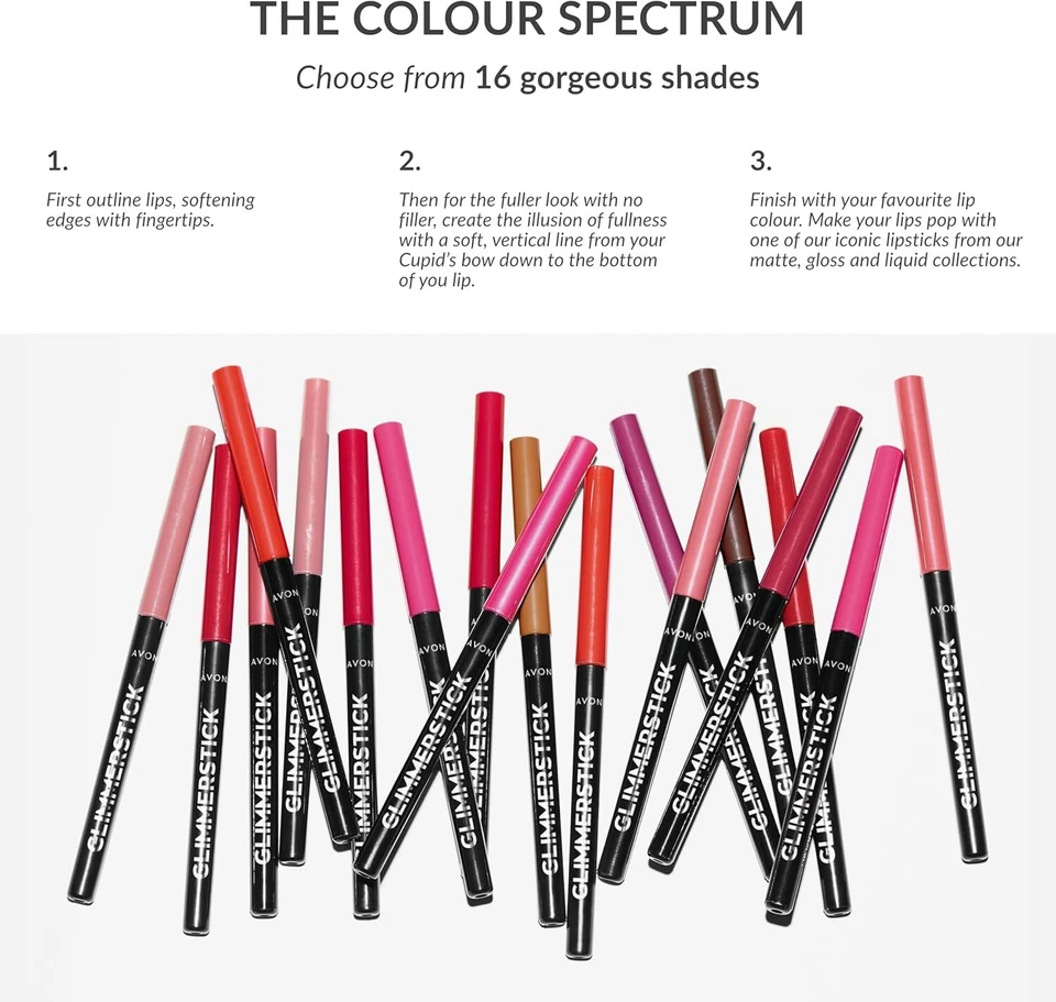 NEW Avon Glimmerstick Retractable Lip Liner Set of 4 | Choose from Various Color - Image 3 of 4