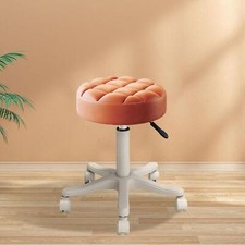 PU Leather Round Rolling Stool Heavy Duty Lash Chair 360