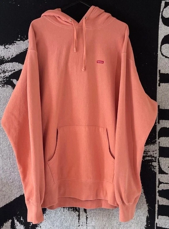 SS21 Supreme petite boîte logo sweat à capuche poussiéreux corail sweat à capuche taille M moyen