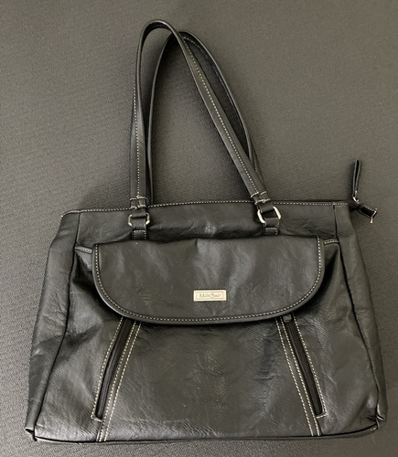 Multi Sac groß schwarz veganes Leder Schultertasche Handtasche Tasche 18" x 12" x 4"