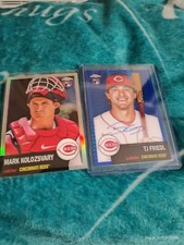 2022 Topps Chrome Platinum TJ Friedl Auto Blue Prizm #D/99 And Mark Kolo Rookies