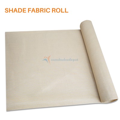 12' Shade Cloth Fabric Roll Fence Screen Yard Garden Awning Shelter Cover Beige