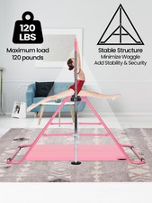 Adjustable Kid Gymnastics Bar Training Kip Bar With Grips Wristbands Ground Nail