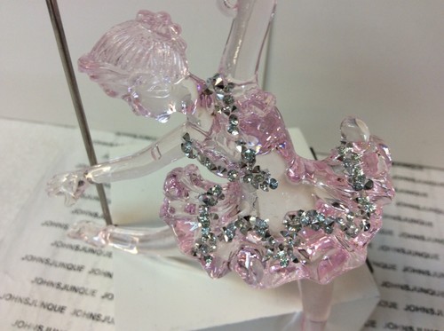KURT ADLER PINK BALLERINA WITH RHINESTONES ORNAMENT New with tag Acrylic - Picture 2 of 4