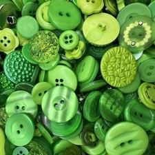 Mixed Lot Dyed Neon Lime/Green Premium Buttons All Sizes For Embellishments