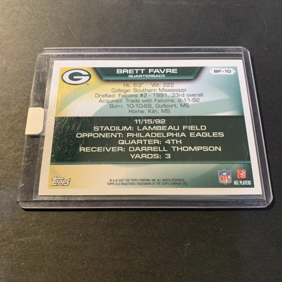 2007 Topps - Brett Favre Collection #BF-10 Brett Favre - Image 2 of 2
