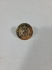 US Army Transport Corps Pin Vintage Old Brass Metal Insignia Round Ship Wheel 1"
